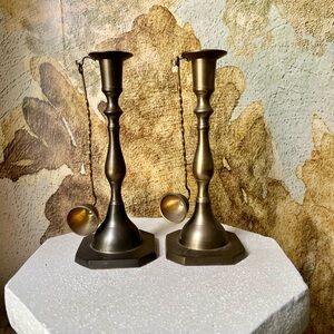 Pair of brass candlesticks